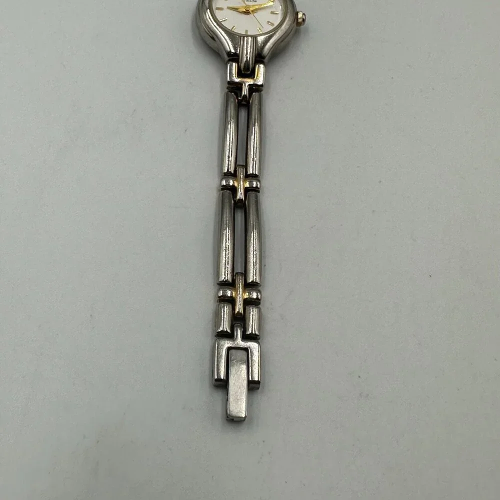 Caravelle by Bulova Watch Women Silver Gold Two Tone Small Dial 20MM New Battery